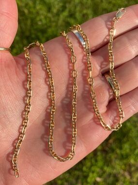 14k solid yellow gold mariner chain